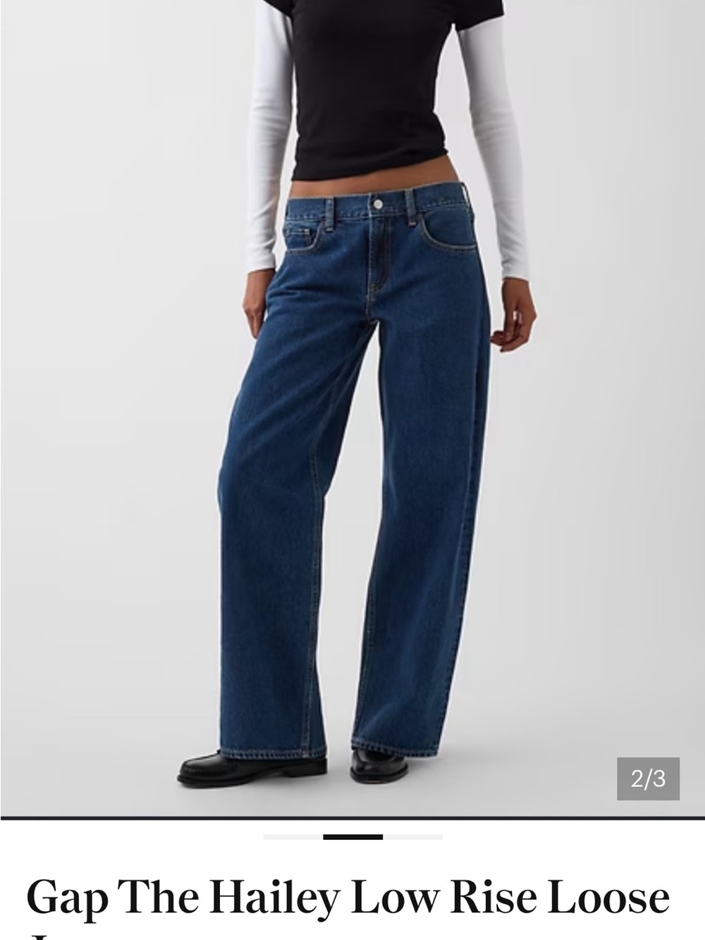 GAP X Hailey Bieber Low Rise Loose Jeans in Medium Indigo